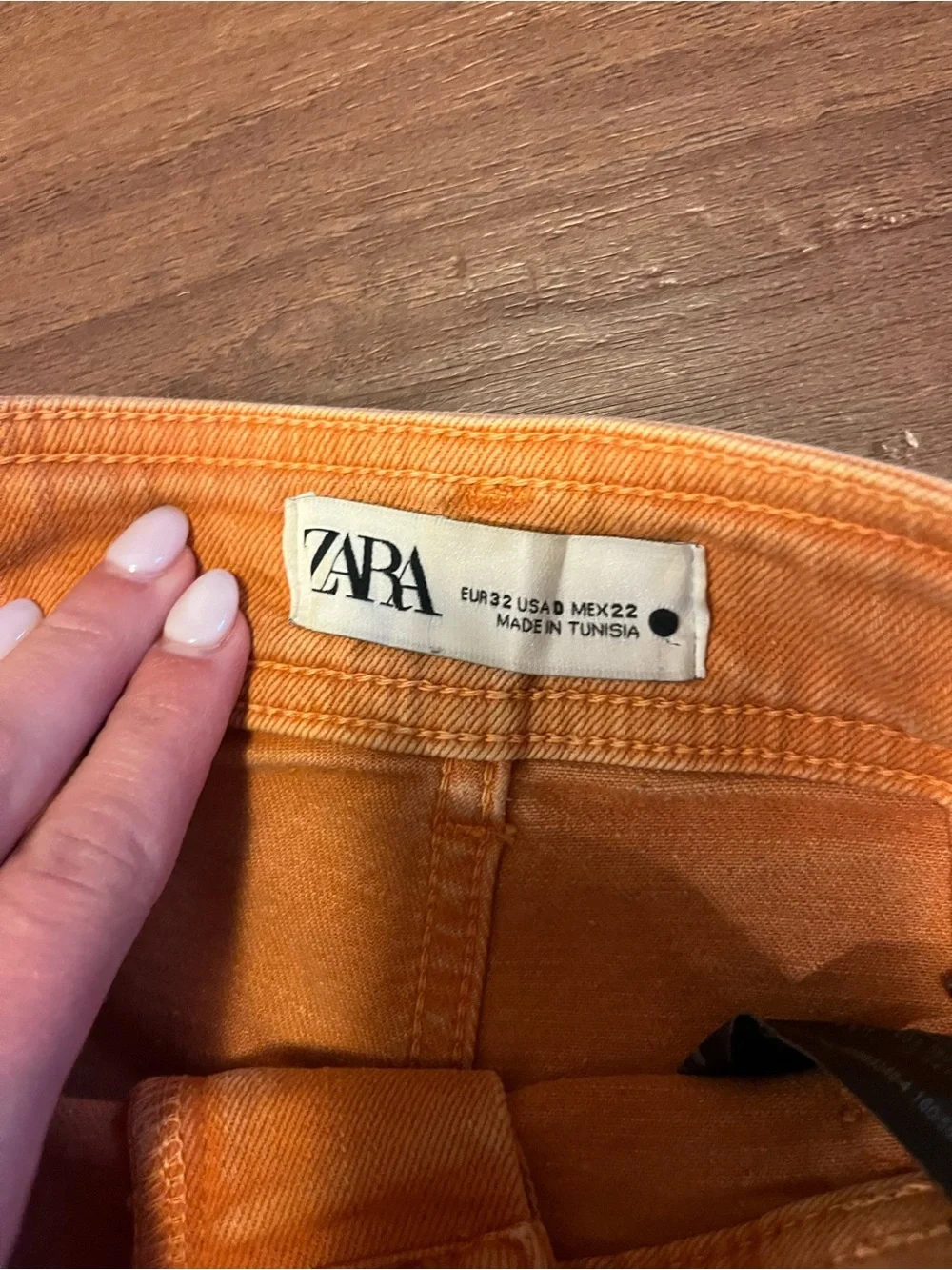 Zara Orange Bootcut Jeans with Frayed Hem